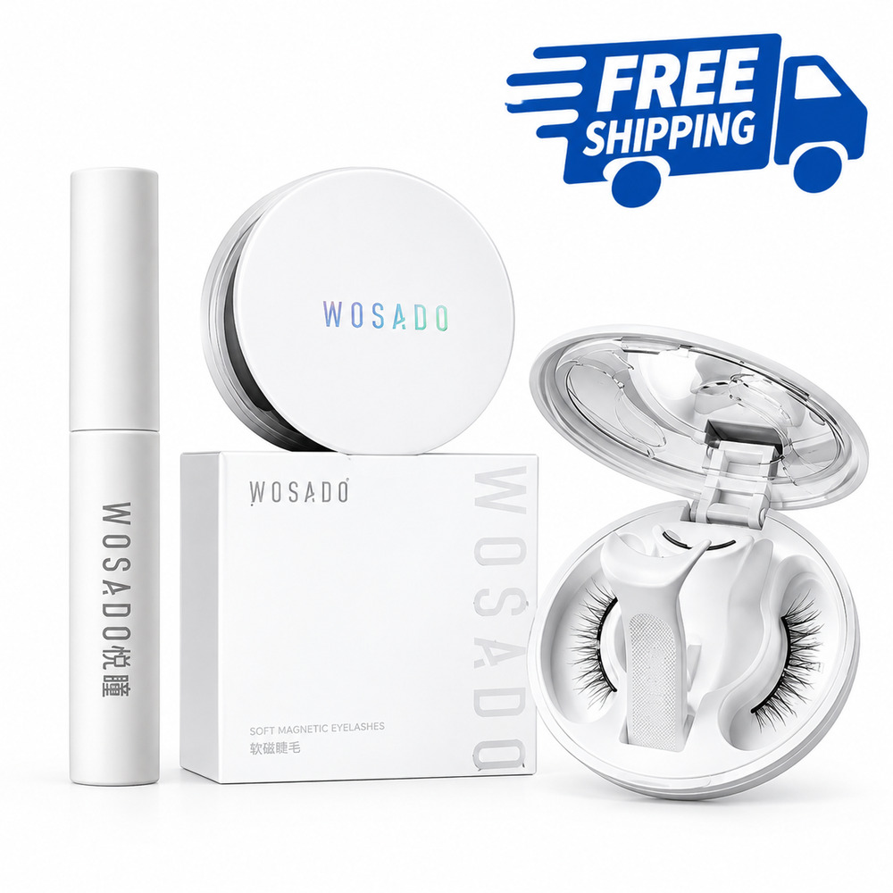 WOSADO Soft Magnetic Eyelashes + Eyelash Fixer Set Glue-Free Reusable